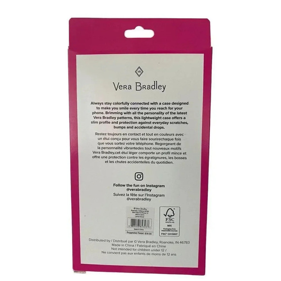 iPhone 12 Slim Case NEW Lemon Grove SQUEEZE THE DAY Vera Bradley Flower Ladybug - Picture 2 of 12